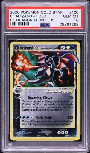 2006 Pokemon EX Dragon Frontiers Holo Charizard Gold Star #100 PSA 10 GEM MINT