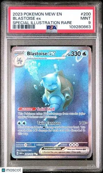 2023 Pokemon Mew EN-151 Blastoise EX Special Illustration Rare PSA 9 #200
