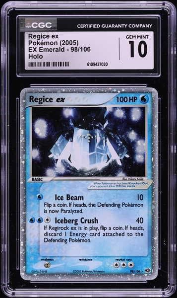 2005 Ex Emerald English Holo Regice Ex #98