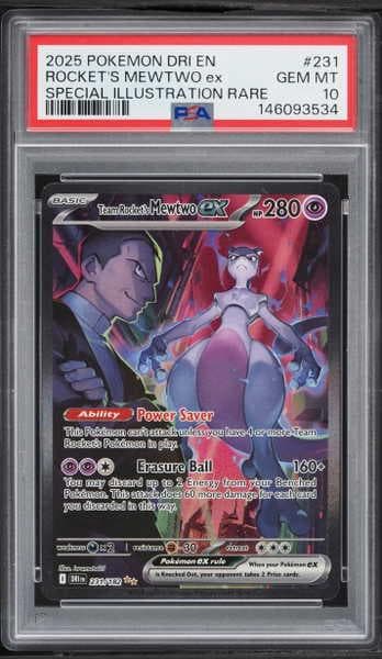 2025 Pokemon Scarlet & Violet Destined Rivals SIR Team Rocket's Mewtwo EX #231 PSA 10 GEM MINT