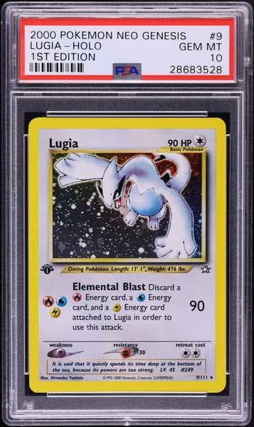 2000 Pokemon Neo Genesis 1st Edition Holo Lugia #9 PSA 10 GEM MINT