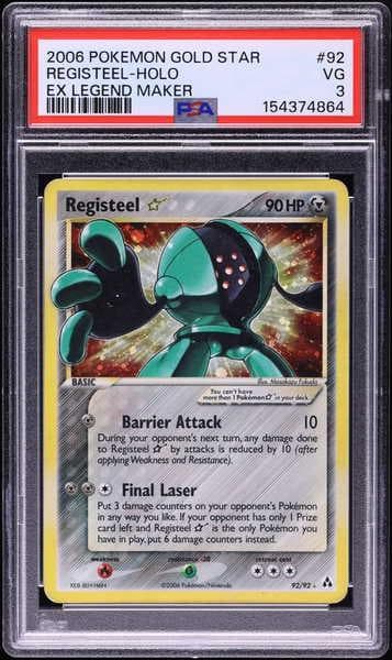 2006 Pokemon EX Legend Maker Holo Registeel Gold Star #92 PSA 3 VG