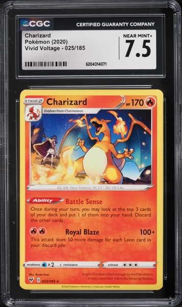 2020 Pokemon Sword & Shield Vivid Voltage Charizard #25 CGC 7.5 NRMT+