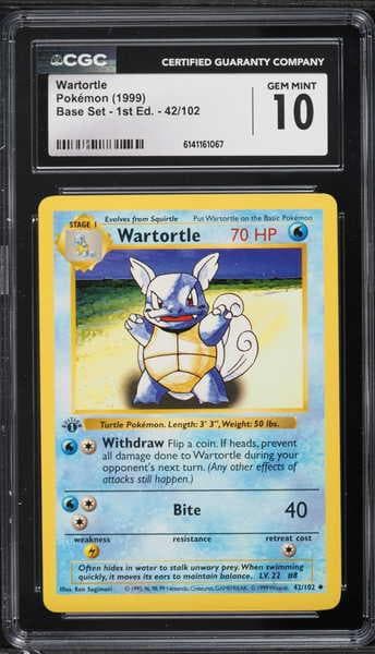 1999 Pokemon Base Set 1st Edition Wartortle #42