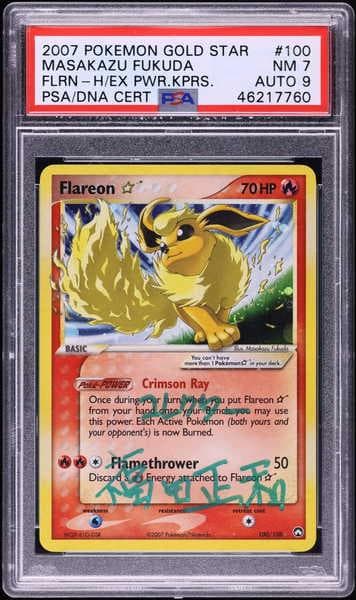 2007 Pokemon Ex Power Keepers Holo Flareon Gold Star #100