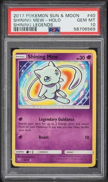 2017 Pokemon Sun and Moon Shining Legends Holo Shining Mew #40