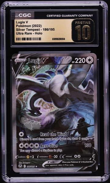 2022 Pokemon Sword & Shield Silver Tempest Alt Art Lugia V #186 CGC 10 PRISTINE