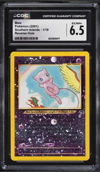 2001 Pokemon Southern Islands Reverse Holo Mew #1 CGC 6.5 EXMT+