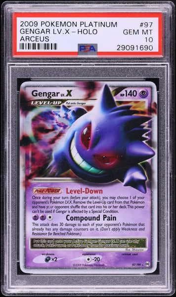 2009 Pokemon Platinum Arceus Holo Gengar Lv X #97