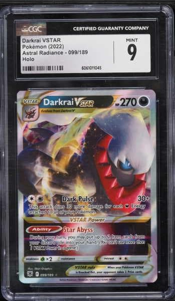 2022 Pokemon Sword & Shield Astral Radiance Holo Darkrai VSTAR #99 CGC 9 MINT
