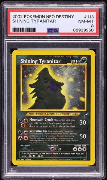 2002 Pokemon Neo Destiny Shining Tyranitar #113 PSA 8 NM-MT