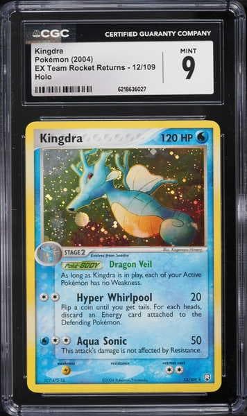 2004 Pokemon EX Team Rocket Returns Holo Kingdra #12 CGC 9 MINT