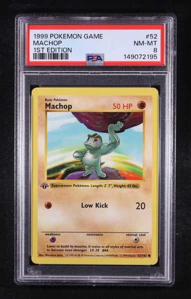 Machop 1999 Pokemon 1st Edition #52 (PSA 8)