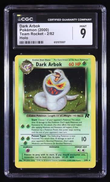 Dark Arbok 2000 Pokemon Team Rocket Unlimited #2 Holo (CGC 9)