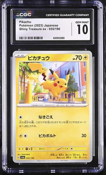Pikachu 2023 Pokemon Card Game Scarlet & Violet Shiny Treasure ex High Class Expansion Japanese #055 (CGC 10)