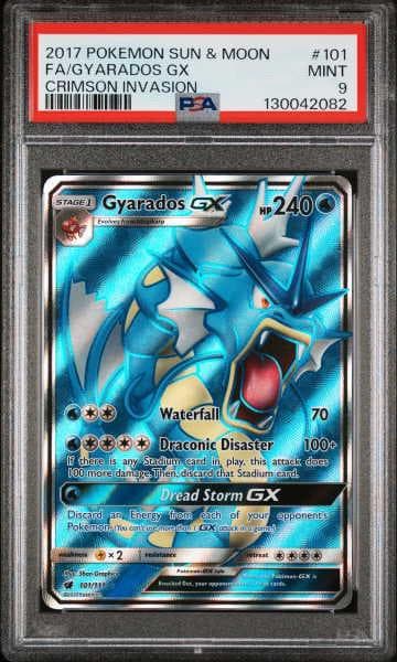Gyarados GX 2017 Pokemon Sun & Moon Crimson Invasion #101 UR Holo (PSA 9)