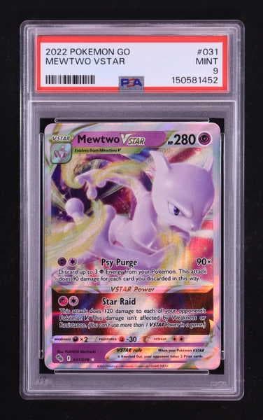 Mewtwo VSTAR 2022 Pokemon TCG Sword & Shield Pokemon GO #031 (PSA 9)