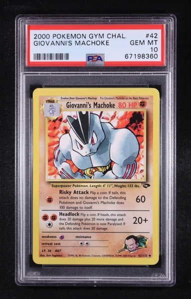 Giovanni's Machoke 2000 Gym Challenge from the Darkness #42 (PSA 10)
