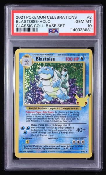 Blastoise 2021 Pokemon TCG Sword & Shield Celebrations Classic Collection Base Set #2 Holo (PSA 10)