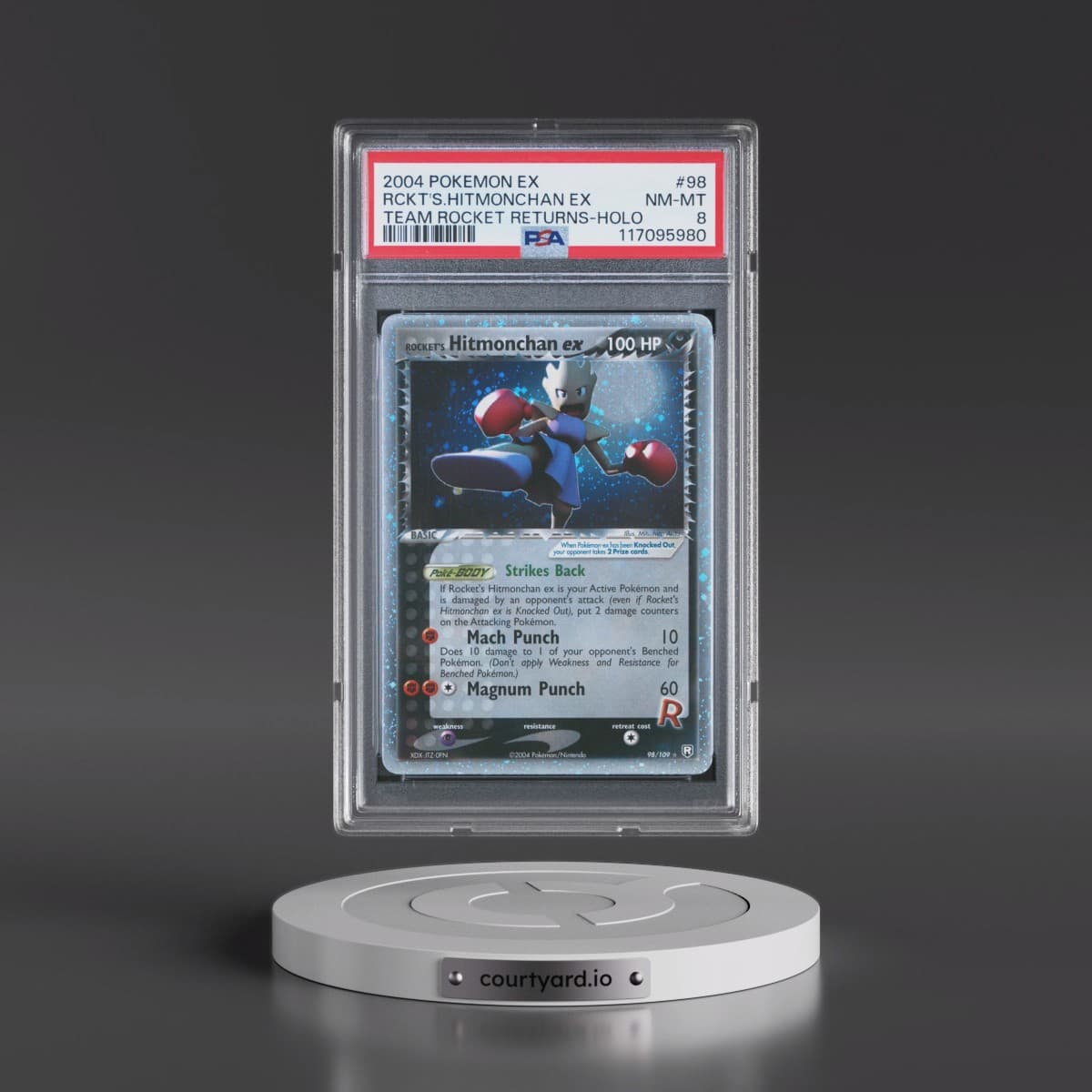 2004 Pokémon EX Team Rocket Returns #98 Rocket's Hitmonchan EX - Holo Holo (PSA 8 NM-MT)